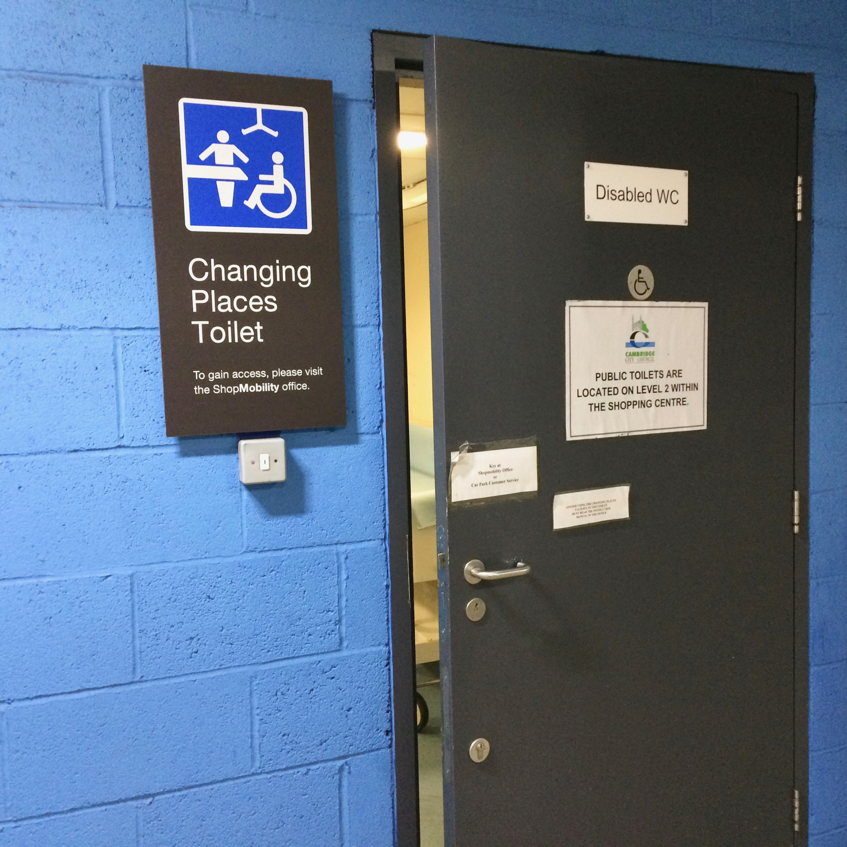 Changing Places Toilets entrance signage